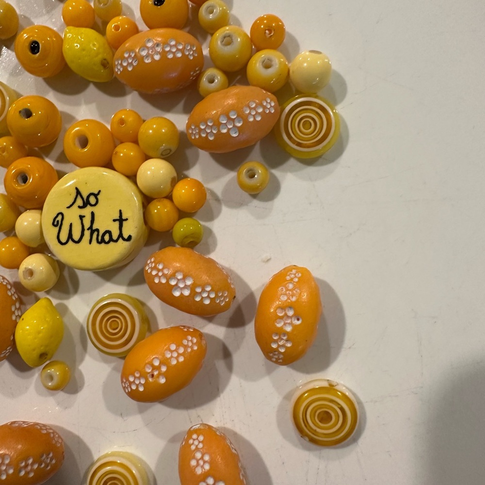 Orange and Yellow Bead lot for jewelry making - Picture 5 of 10